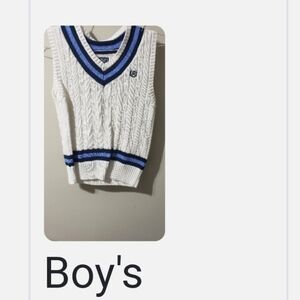 Chaps 7/8 S Cable Knit Preppy Sweater Vest